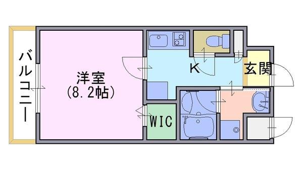 千波BLD(1K/3階)の間取り写真