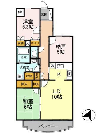フォレストヒルズ(2SLDK/2階)の間取り写真