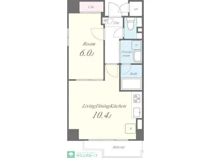 ヴィラージュ中延(1LDK/1階)の間取り写真