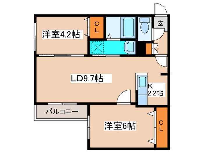 ALBA MEW(2LDK/4階)の間取り写真