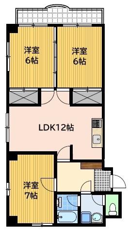 シャル夢館 高尾(3LDK/4階)の間取り写真