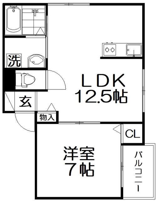 SAN・FLOURISH(1LDK/3階)の間取り写真