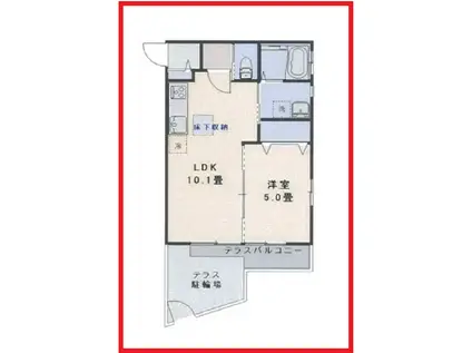 コルテ フェリス(1LDK/1階)の間取り写真