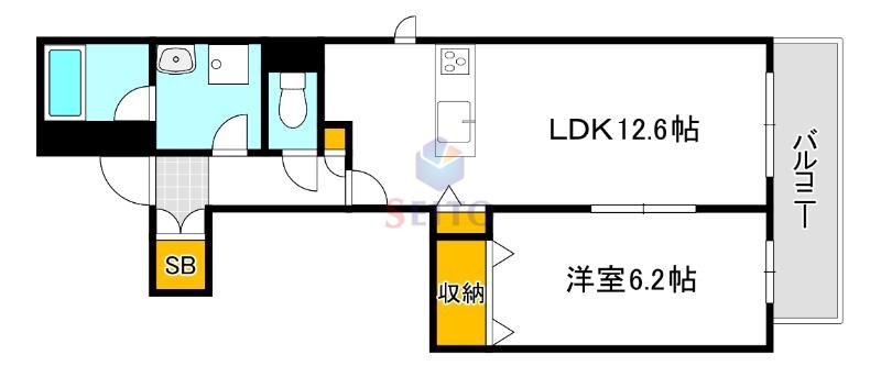 シャーメゾンノール大阪(1LDK/3階)の間取り写真