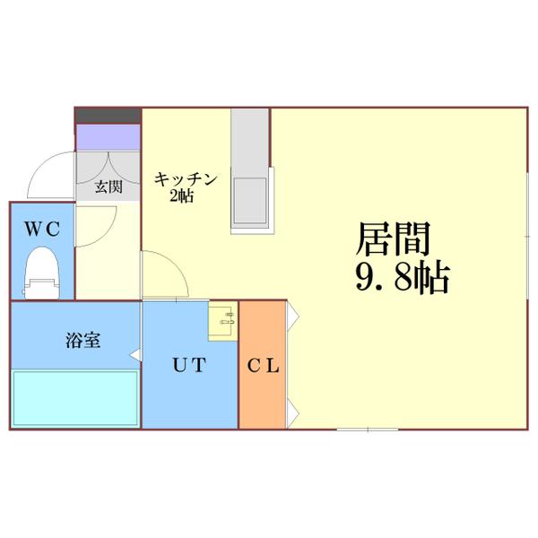 フォレスタ広葉町N(1K/2階)の間取り写真