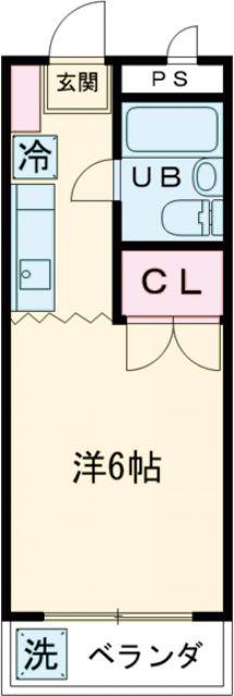 ビューラー田野倉(1K/2階)の間取り写真