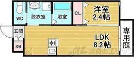 リアコート関大前II(1LDK/3階)の間取り写真