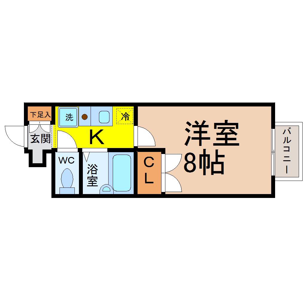ハイツ丸の内(1K/3階)の間取り写真