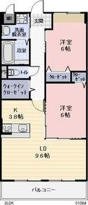 シエスタ南原(2LDK/2階)の間取り写真