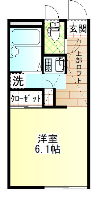 パレス泉III(1K/2階)の間取り写真