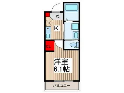 メゾン ルメイリア(1K/1階)の間取り写真