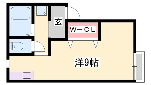 エステート八代(ワンルーム/2階)の間取り写真