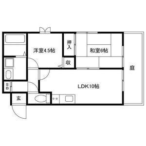 ハイツイベール(2LDK/1階)の間取り写真