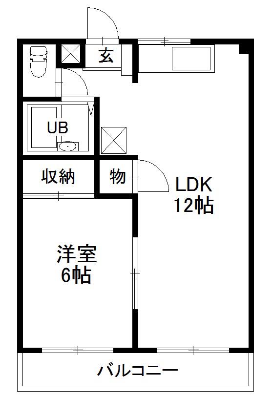 多治米アパート(1LDK/2階)の間取り写真