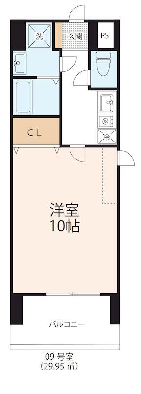 GRAND SOLEIL III(1K/9階)の間取り写真