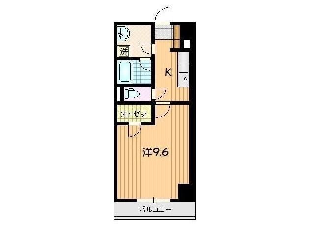 SKY VILLAGE 盛南(1K/2階)の間取り写真