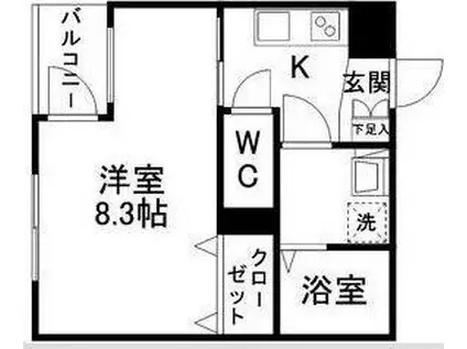 AROUND川内川前丁(1K/1階)の間取り写真