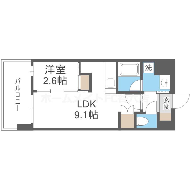 コンフォリア・リヴ淡路(1LDK/4階)の間取り写真