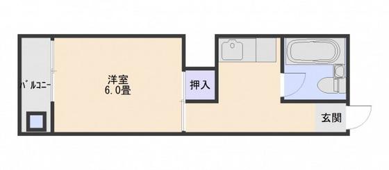 フジビル22(1K/2階)の間取り写真