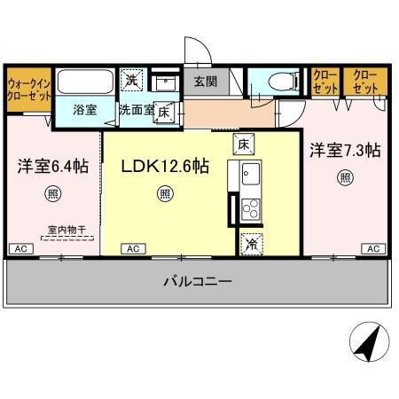 スペチアーレ・セレーナ(2LDK/3階)の間取り写真