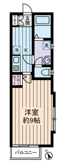 ノエルテラス浮間(1K/2階)の間取り写真