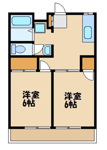 リヴェール(2DK/2階)の間取り写真