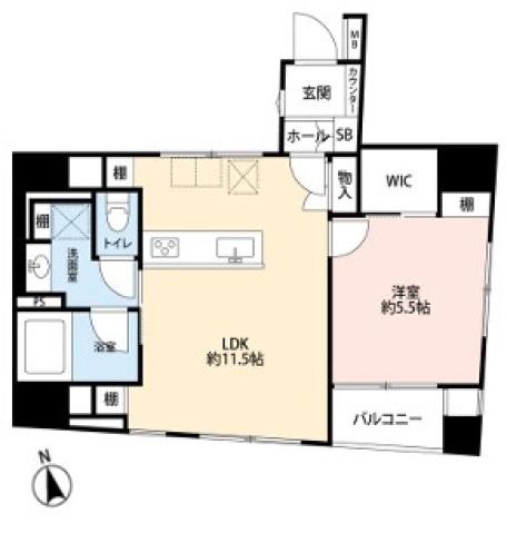 日本橋センチュリープラザ(1LDK/3階)の間取り写真