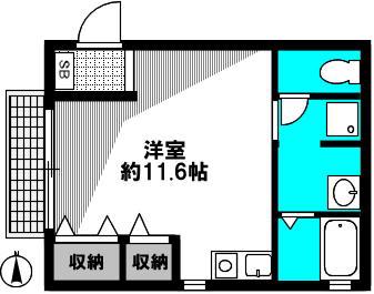 ソフィアハウス(ワンルーム/1階)の間取り写真