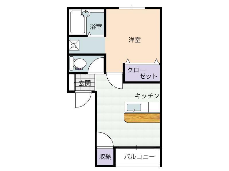 コーポDISCALB(1DK/2階)の間取り写真