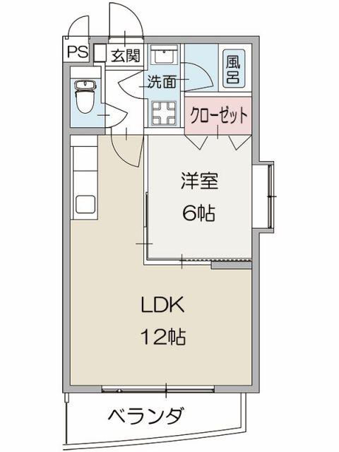 エール19(1LDK/2階)の間取り写真