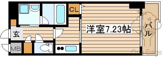 ビエラコート天神橋(1K/10階)の間取り写真