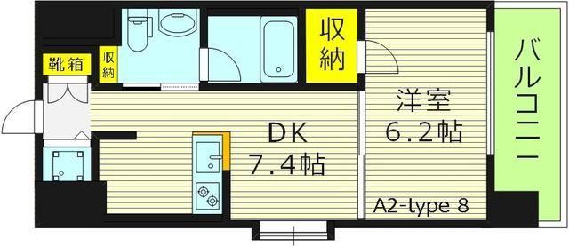セイワパレス大阪城北(1DK/3階)の間取り写真