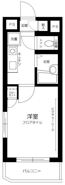 スカイコート新宿落合第6(1K/4階)の間取り写真