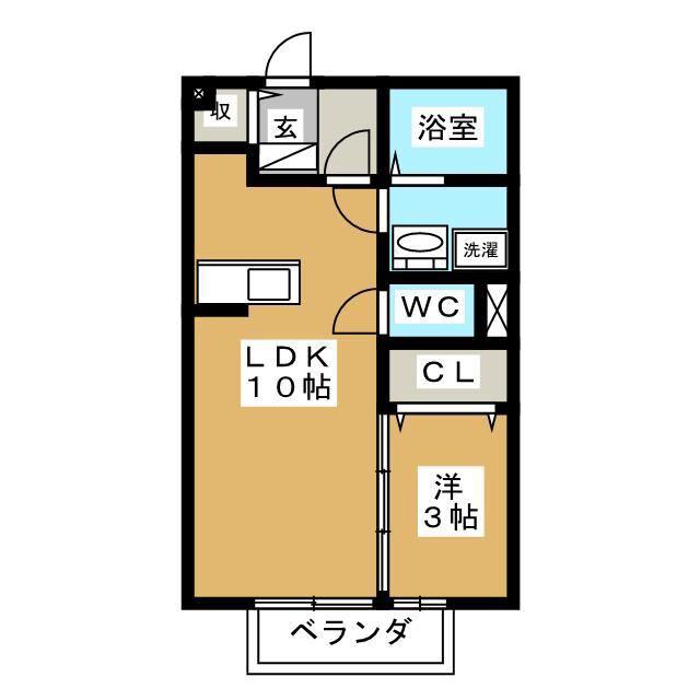 シャルマン・ドミール(ワンルーム/2階)の間取り写真