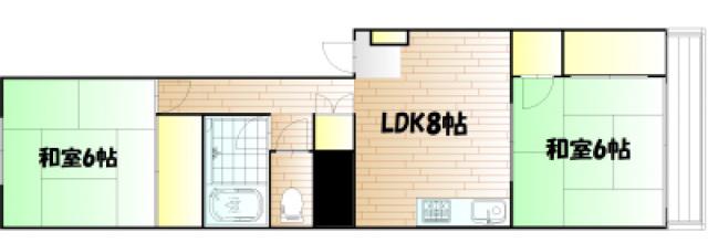 パークサイドレジデンス(2LDK/2階)の間取り写真