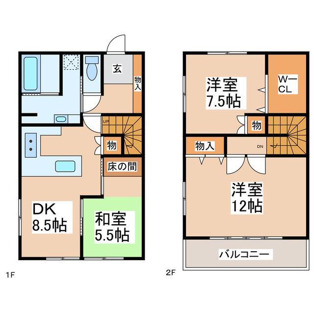 ベルファインJ(3DK/1階)の間取り写真
