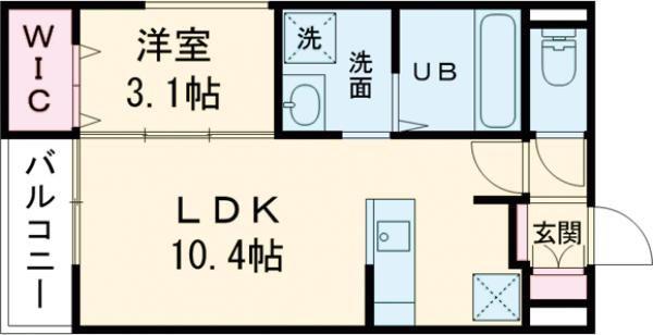 天理アパート(1LDK/1階)の間取り写真