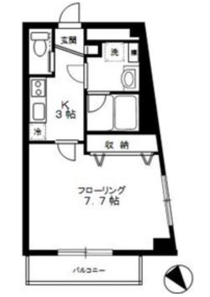 A・LA・MODE東向島(1K/2階)の間取り写真