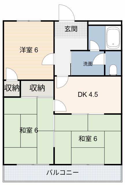 パークシティ美園C(3DK/2階)の間取り写真