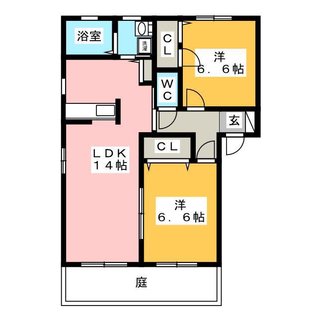 メゾン ド プロヴァンス D(2LDK/2階)の間取り写真