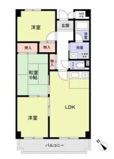 ヴェルテ岸和田(3LDK/1階)の間取り写真
