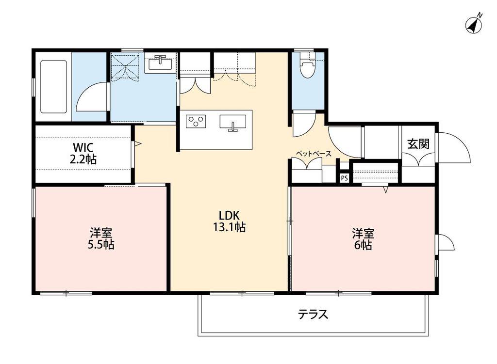 COSMO ATRIO(2LDK/1階)の間取り写真