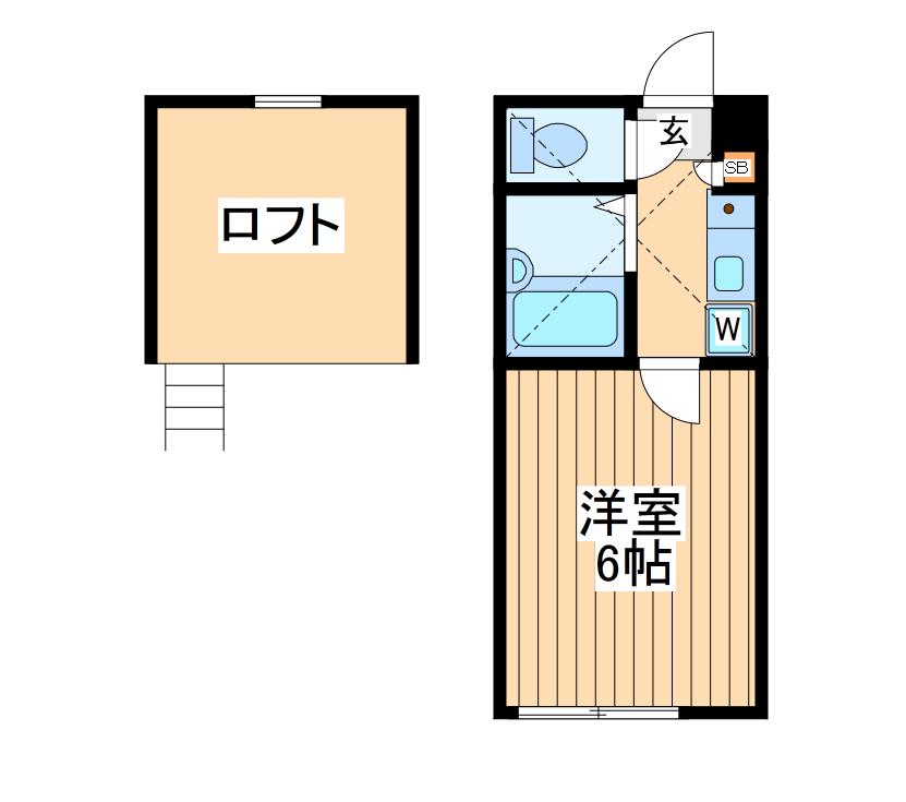 オレンジポート(1K/1階)の間取り写真