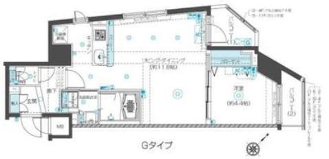 フェニックス新横濱クアトロ(1LDK/8階)の間取り写真
