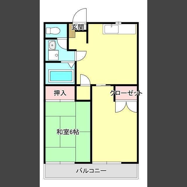 ラ・セゾン古川(2DK/3階)の間取り写真
