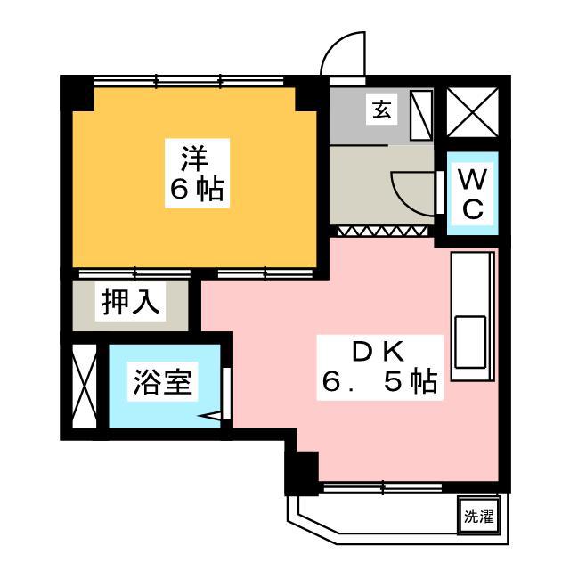ことぶきレジデンス(1DK/2階)の間取り写真