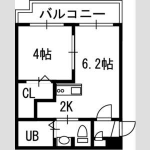 VILLAGE北大通壱番館(1LDK/8階)の間取り写真