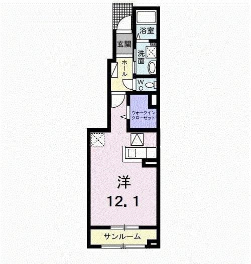 ラヴィアンローズ A(ワンルーム/1階)の間取り写真
