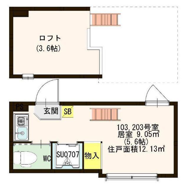 ネクステージ鶯谷(ワンルーム/2階)の間取り写真