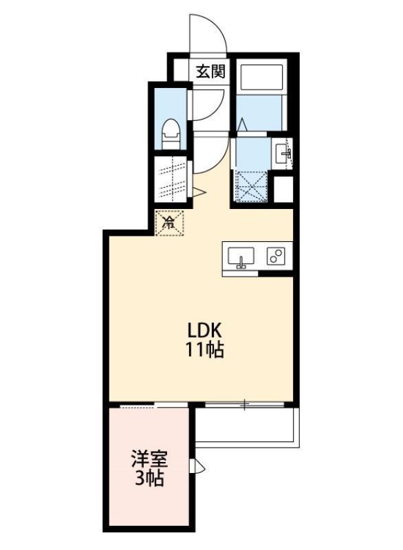 CRASTINE荒井2丁目(1LDK/1階)の間取り写真